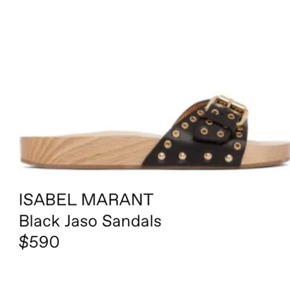 Isabel Marant Jaso Leather Slip On Clogs Sandals Black Women's Sizes 7 & 8 NWOT - Picture 6 of 7